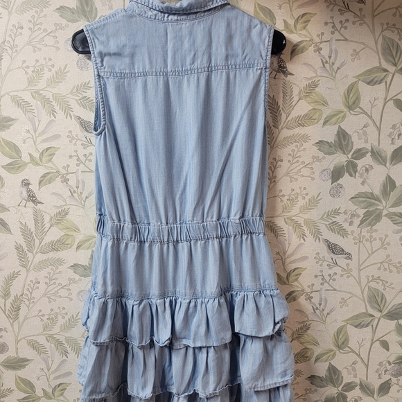 Guess Light Blue Ruffled Mini Dress - Picture 2 of 4